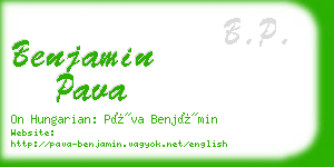 benjamin pava business card